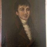Portrait of a young man from the late 18th century, Directoire period, oil on canvas