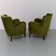 Danish art deco green velvet lounge chairs, 1940s. set of 2