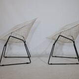Diamond Chair by Harry Bertoia for Knoll, Set of 2, 1950s/60s Wire Lounge Chair