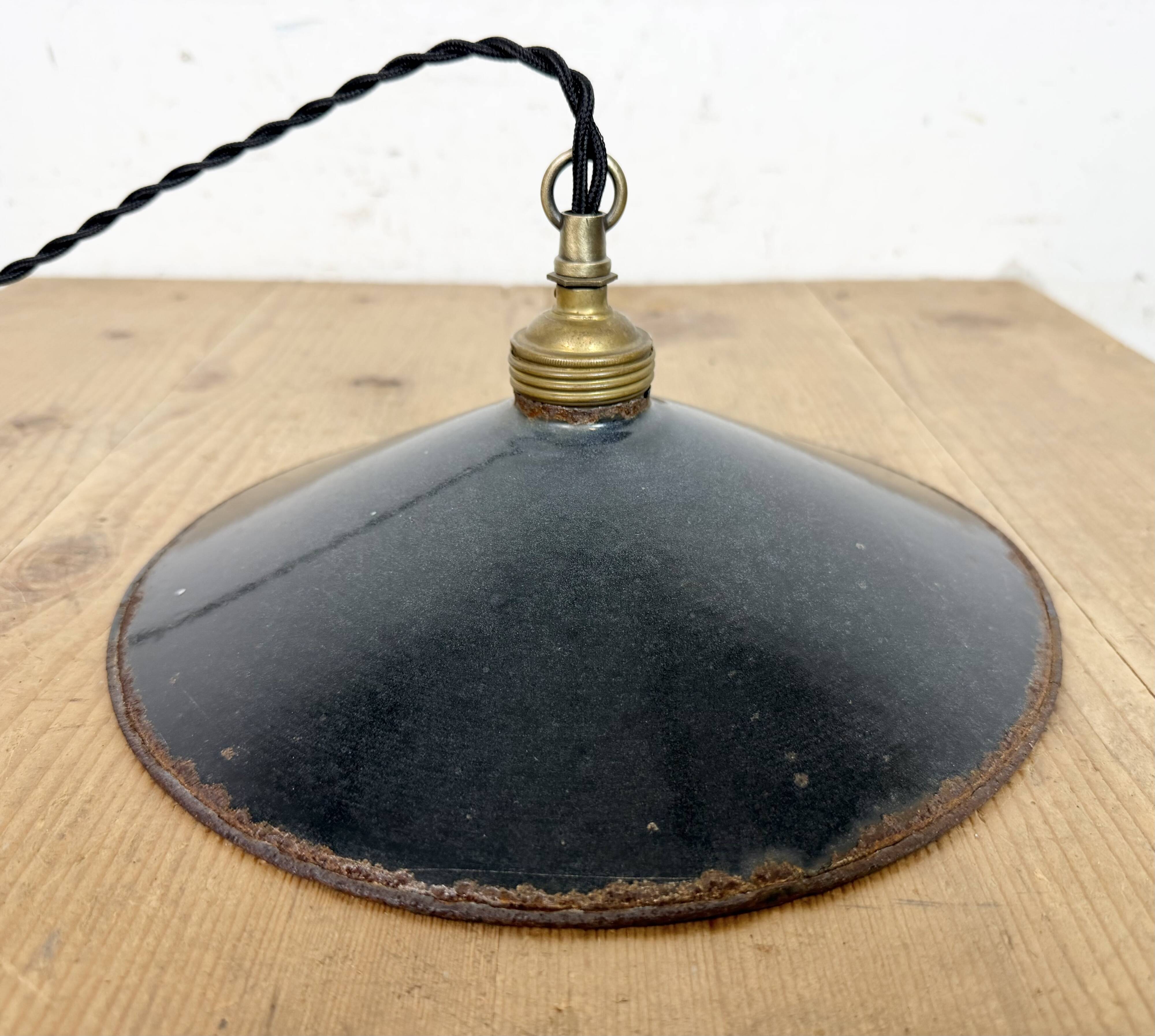 Industrial Black Enamel Light, 1930s