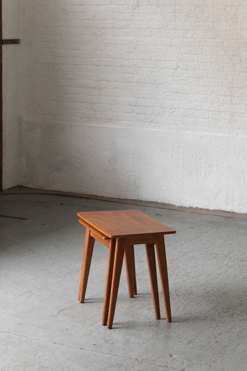 Set of nesting tables in teak, Dutch design, 1960’s