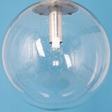 clear glass ball pendant chrome Limburg, Germany, 1970s