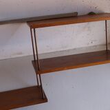 oak and copper shelf from the 50s