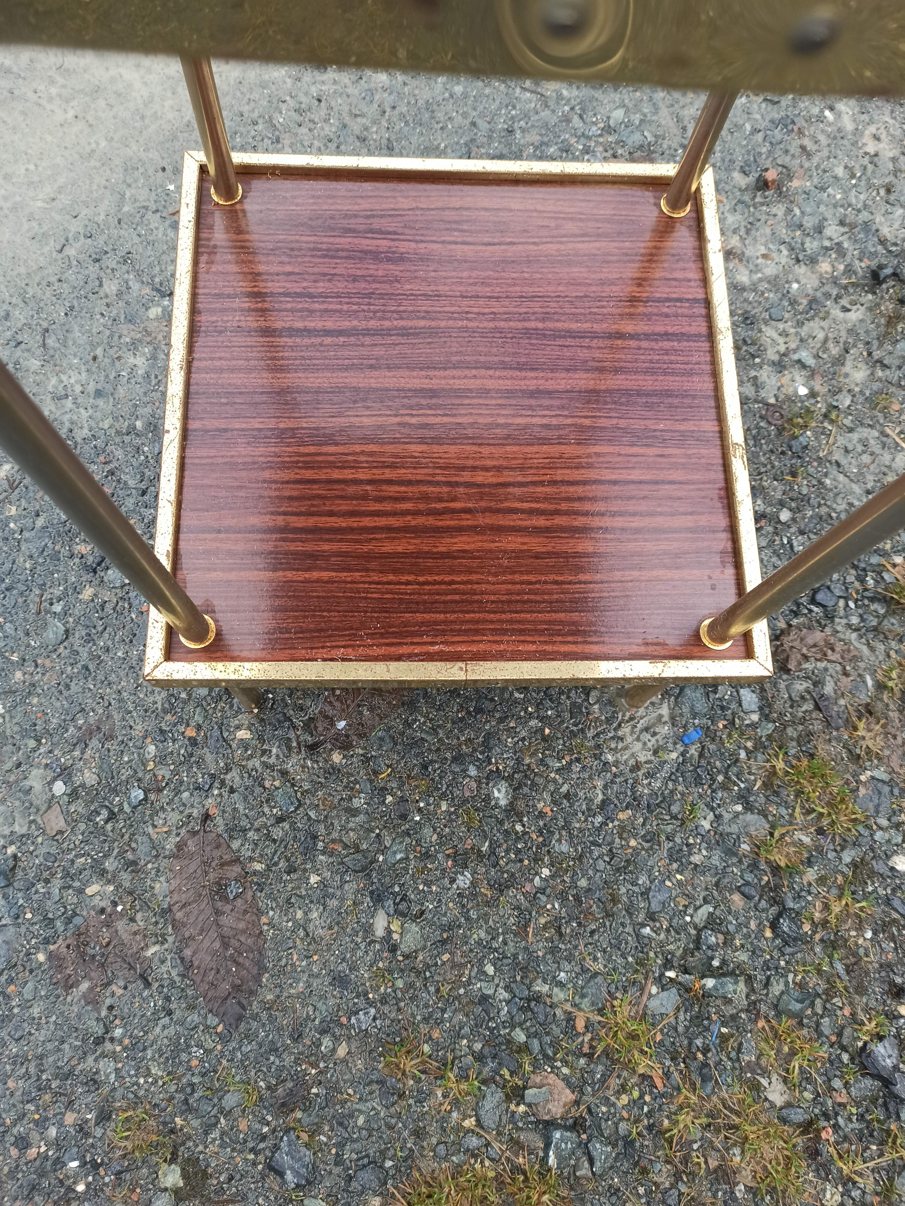 Gold chrome formica shelf harness