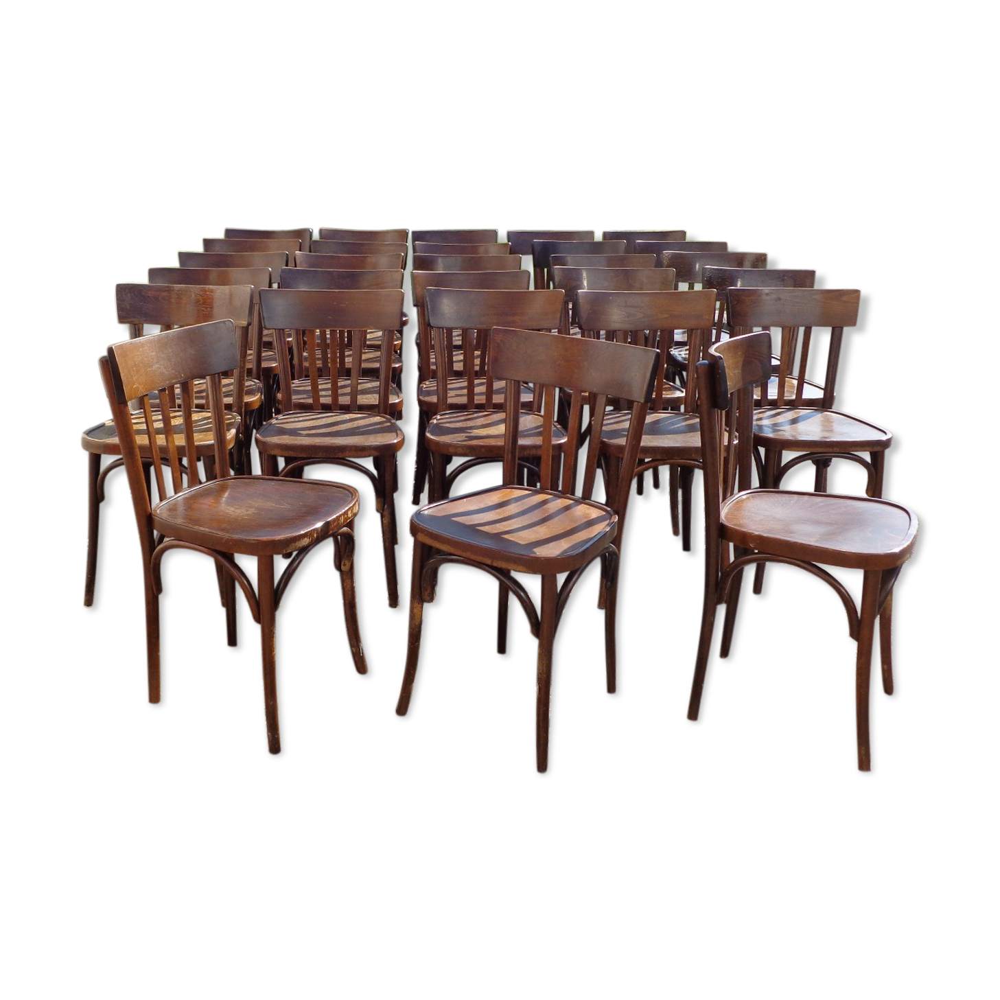 Set of 28 vintage bistro chairs