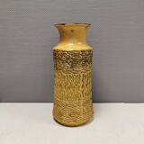 Huge floor vase from west germany, in yellowish glaze.