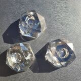 Crystal candle holders - diamond shape - set of 3