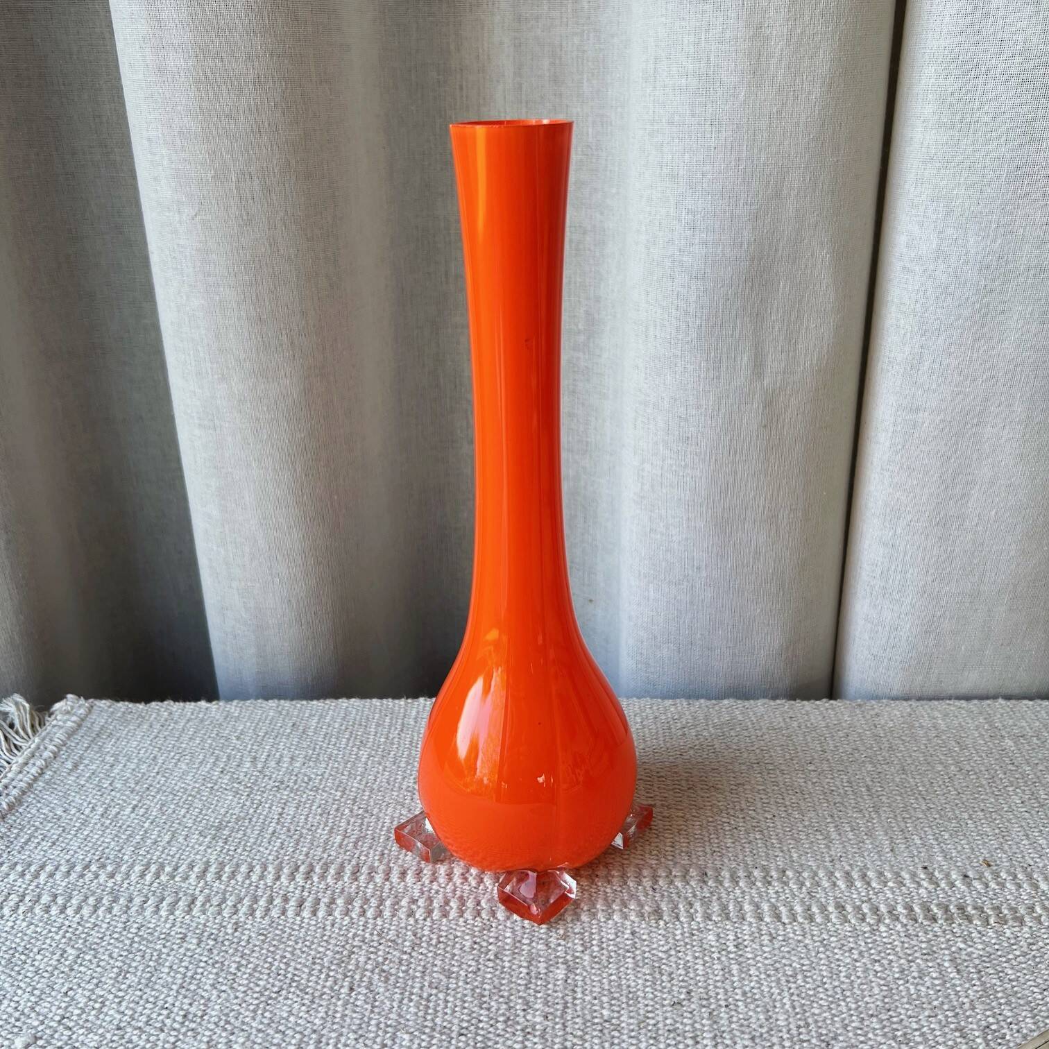 Orange opaline soliflore vase