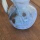 Old bulbous jug pottery vase glazed grey-blue stoneware vintage