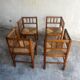 Set of 4 brutalist oak armchairs, 1950s