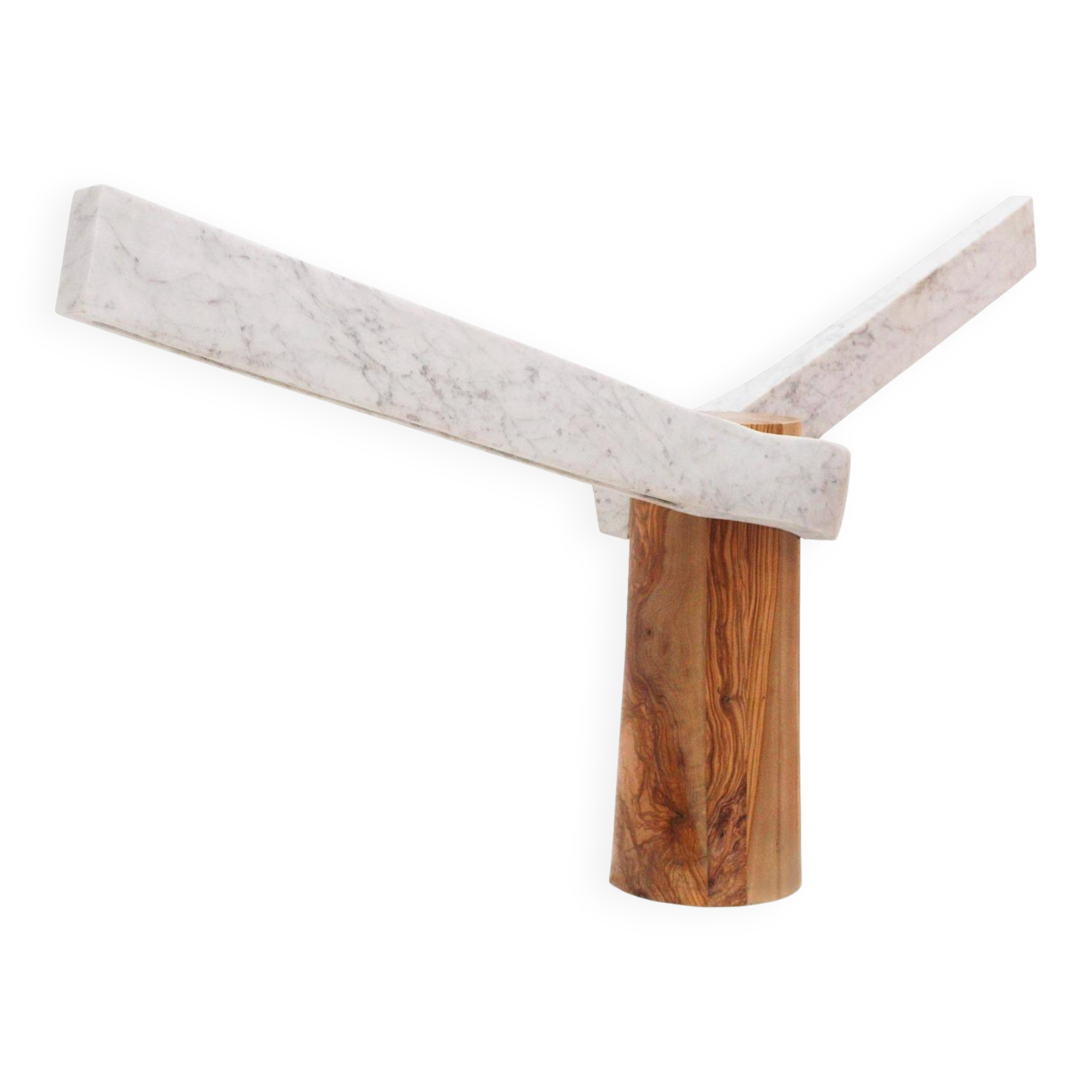 Sculptural Lamp Designed by Carlos Aucejo, made of Marble and Wood.