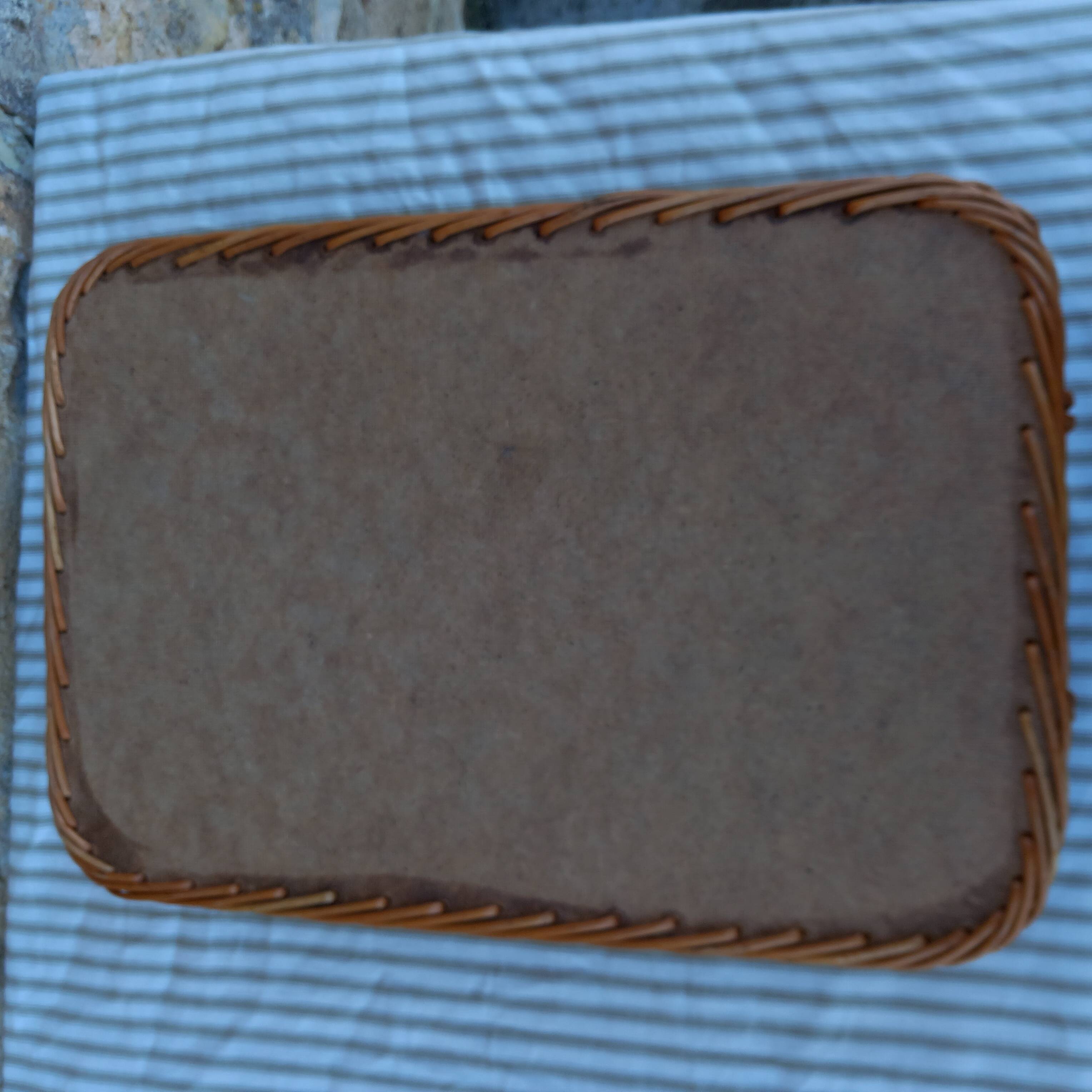 Vintage seventies rattan and formica tray