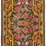 Handwoven Vintage Flatweave Black Kilim 202 cm x 320 cm - 23442