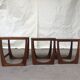 Vtg Mid Century Quadrille Teak Sunelm Nest Of Tables Side Coffee Table Danish