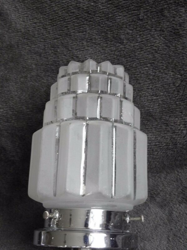 Suspension plafond abat-jour cage art déco