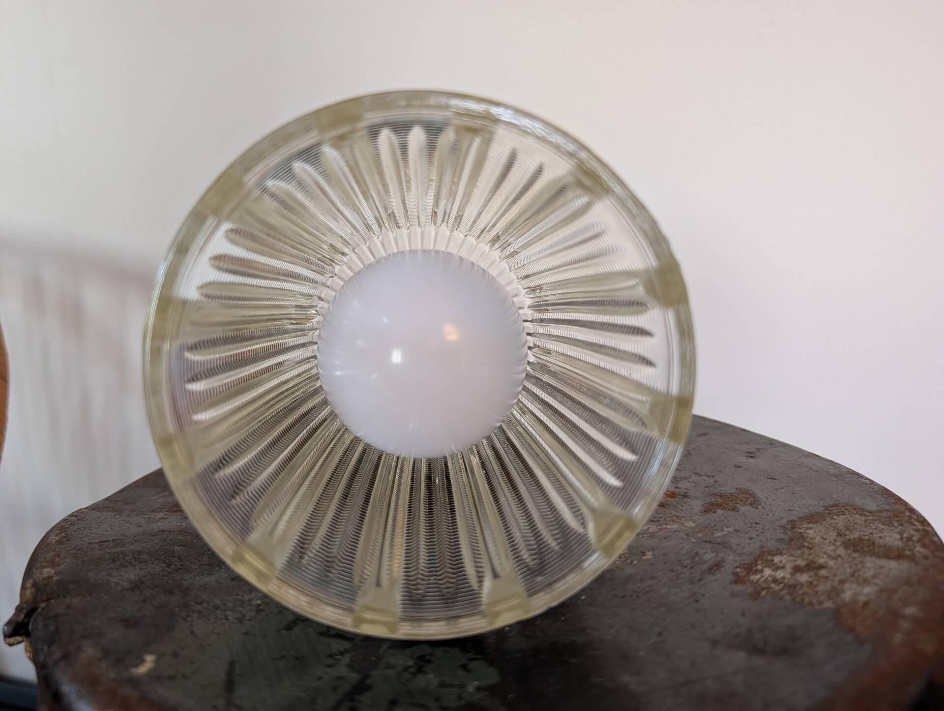 Thick glass lampshade – 1950s/60s