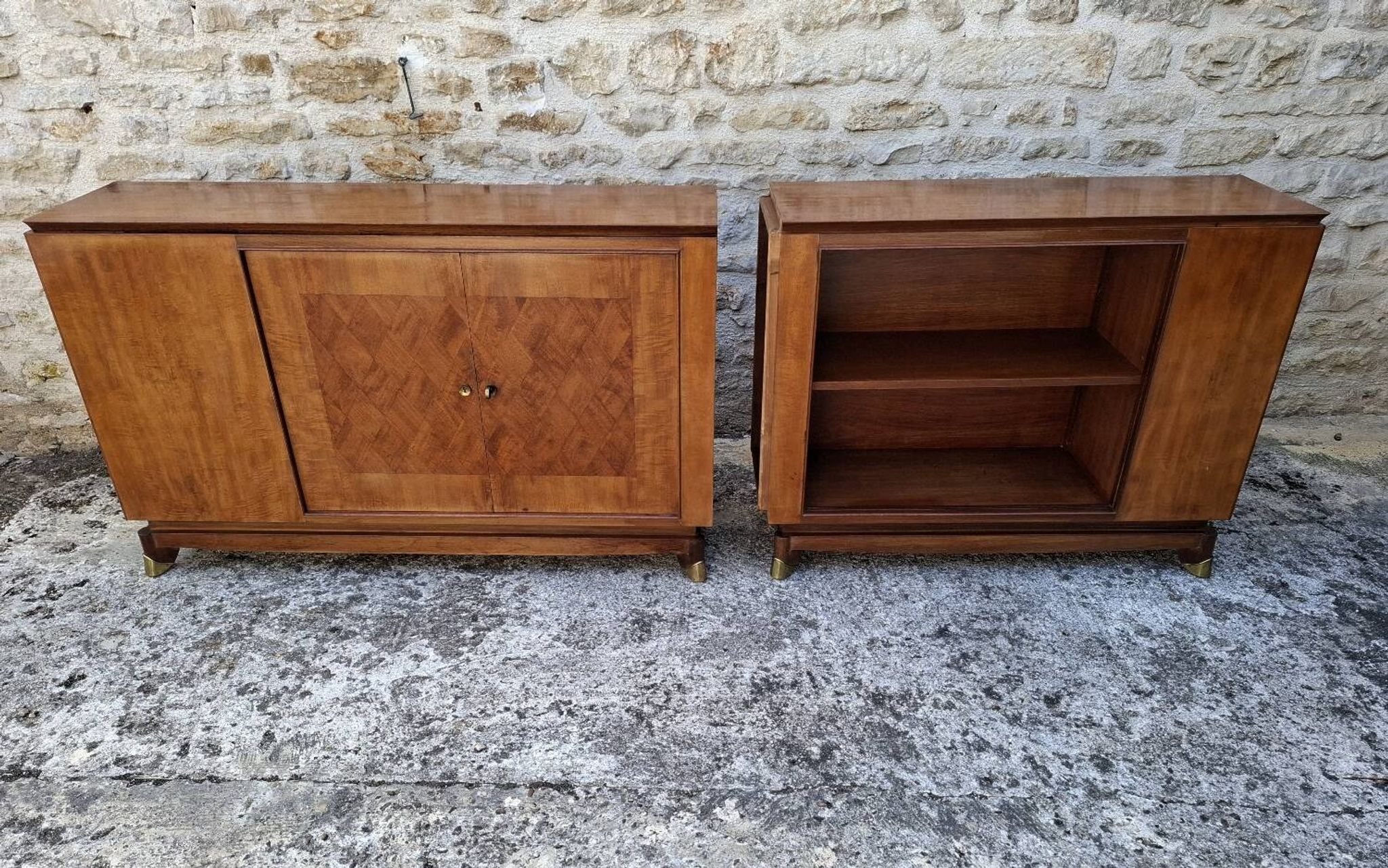 Mahogany glass sideboard, 1950