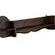 Vintage wooden wall shelve rack bookshelf in dark oak wood minimalist