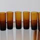 6 vintage amber shot glasses