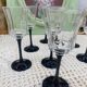Black stemmed glasses