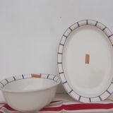 Set of 2 Basque stoneware dishes