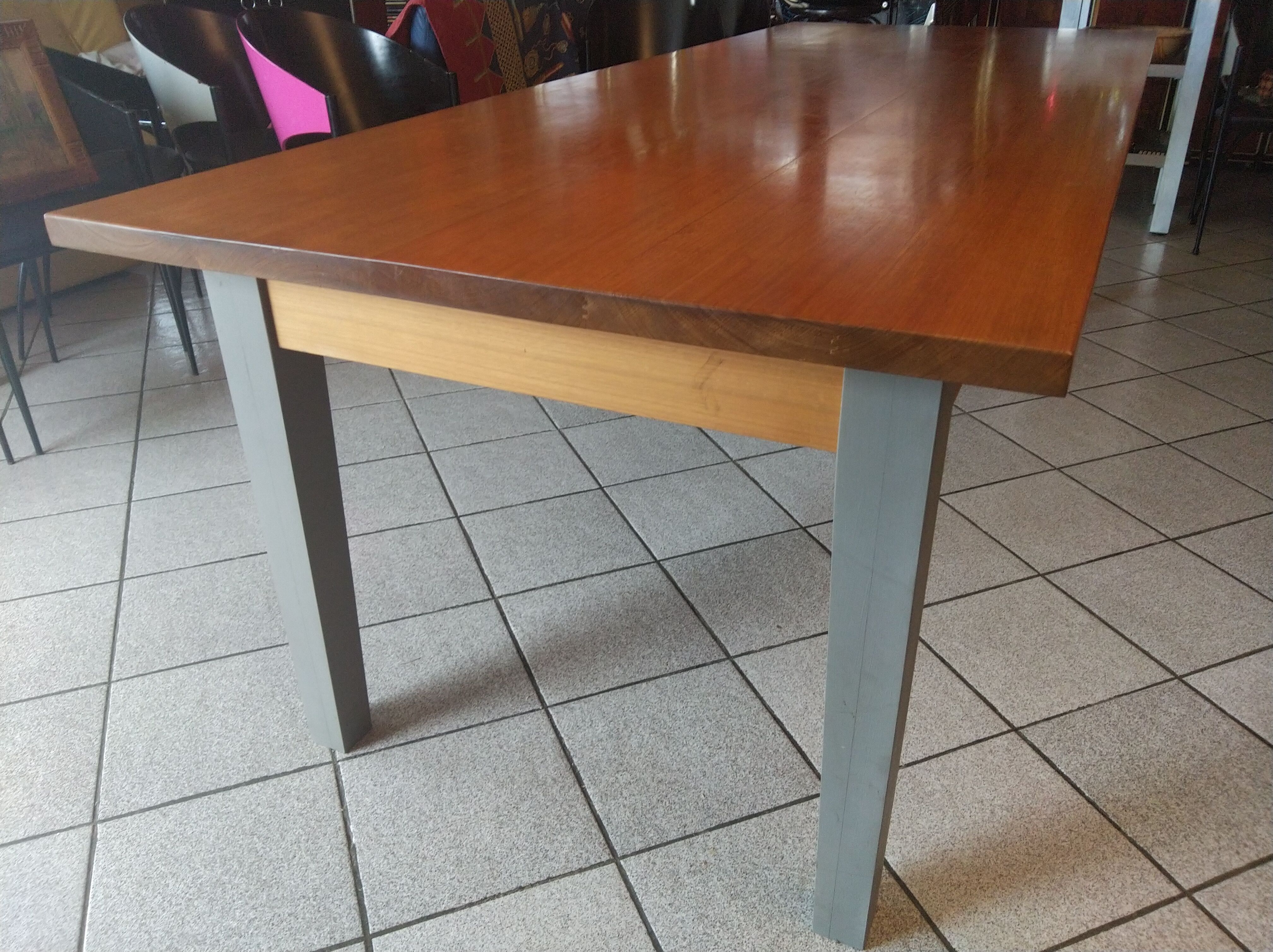 Solid walnut table circa 1980 with double patina