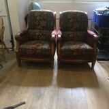 Paire de fauteuil de salon en velours