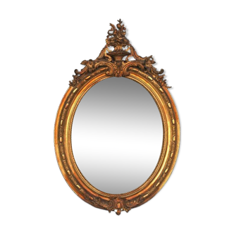 Miroir de style Louis XVI stuc doré 1880