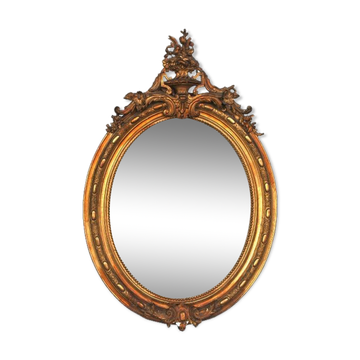 Mirror of style Louis XVI gilded stucco 1880