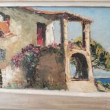 Oil on canvas, framed southern landscape painting