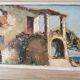 Huile sur toile, tableau encadré paysage du sud