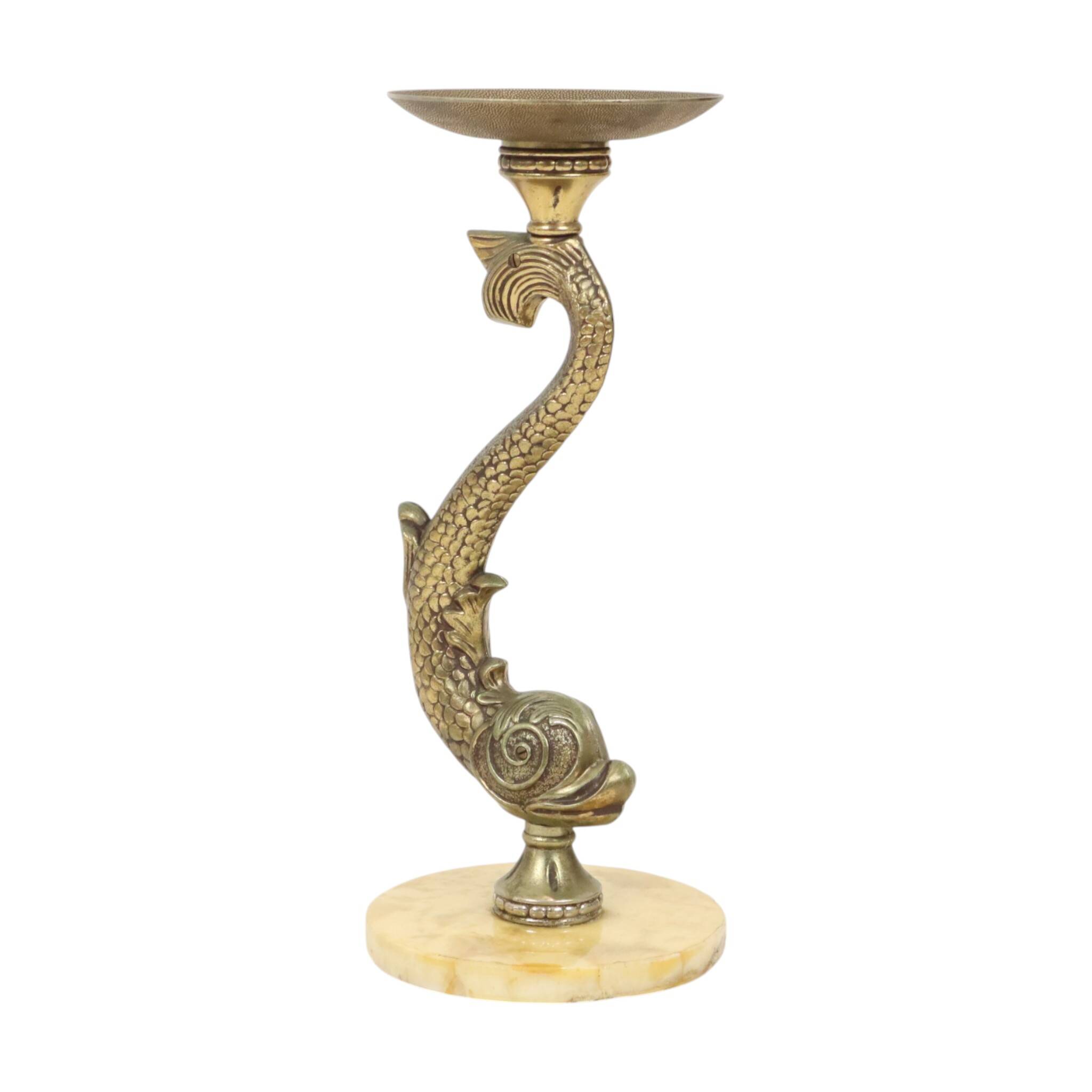 Mid-Century Mythical Dolphin Floor Ashtray, France, 48 cm