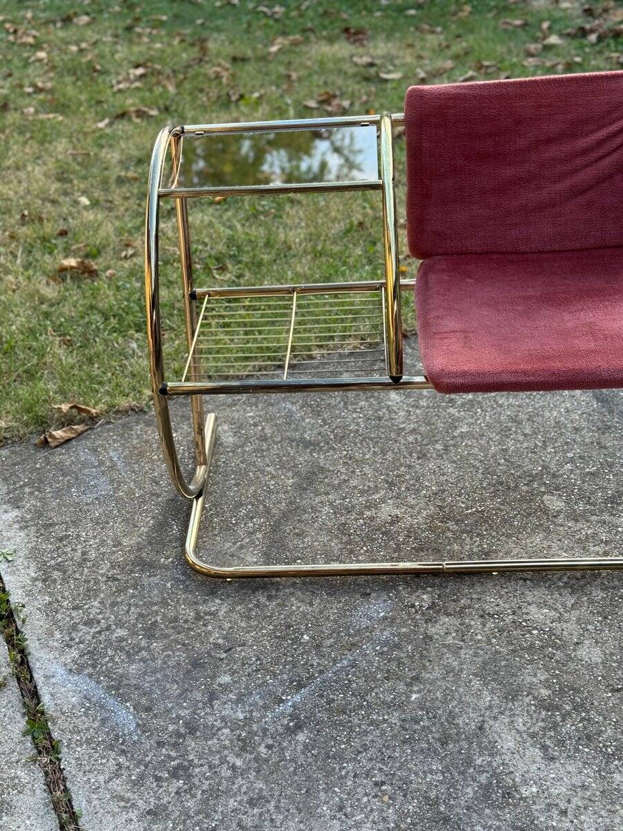 Vintage brass bench, 1960s