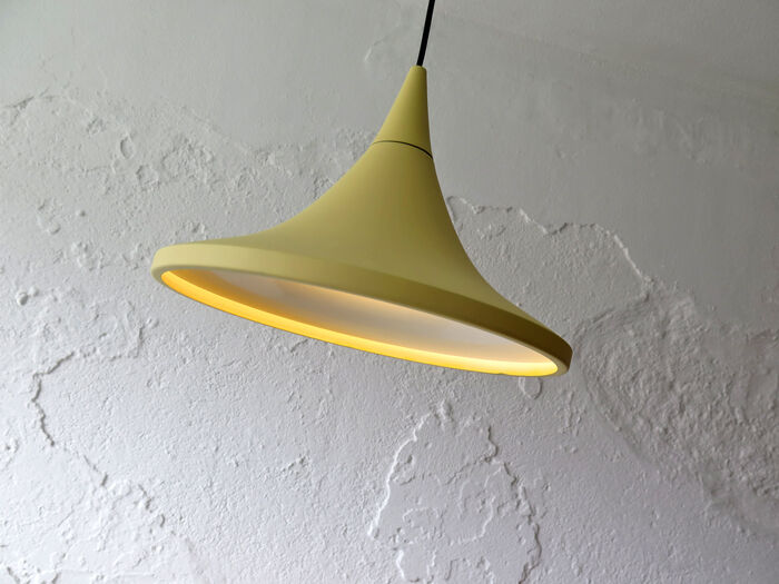 Danish lacquered metal suspension lamp, 1980s