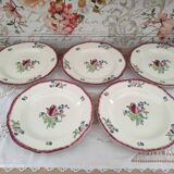 Set of 5 hollow plates Gien France Lorraine model