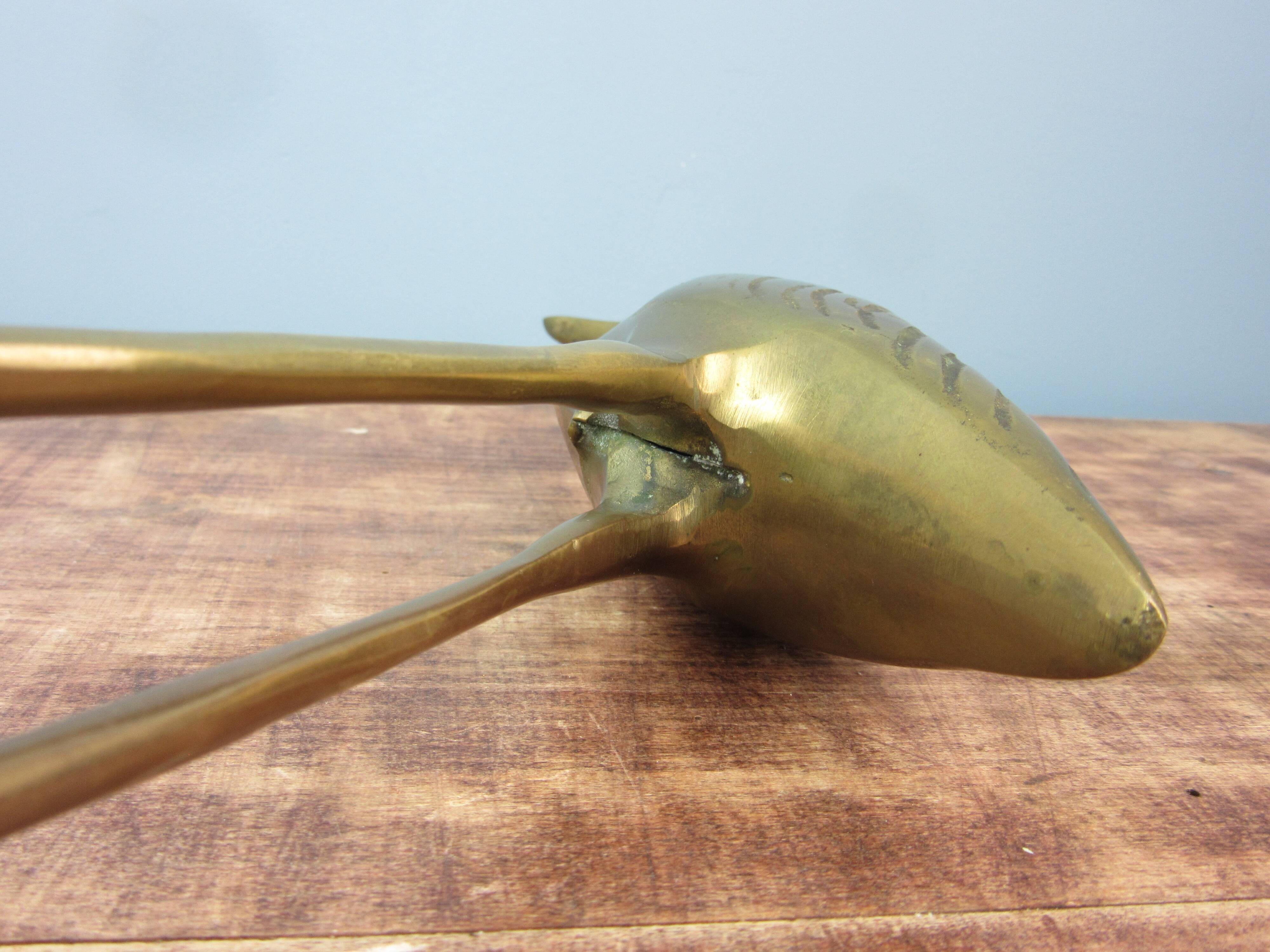Vintage brass heron