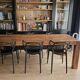 Solid elm dining table