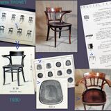 Curved wooden office chair from the 1930s attributed to Thonet.