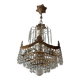Cascade chandelier in bronze and crystal pendants
