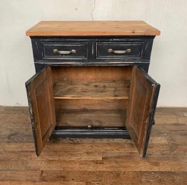 Craft furniture look industrial 2 doors 2 drawers raw tray early 2Xth