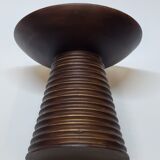 Scandinavian wooden candle holder turned sleek design