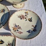 Clairefontaine earthenware plate and fruit bowl set, Saxe model