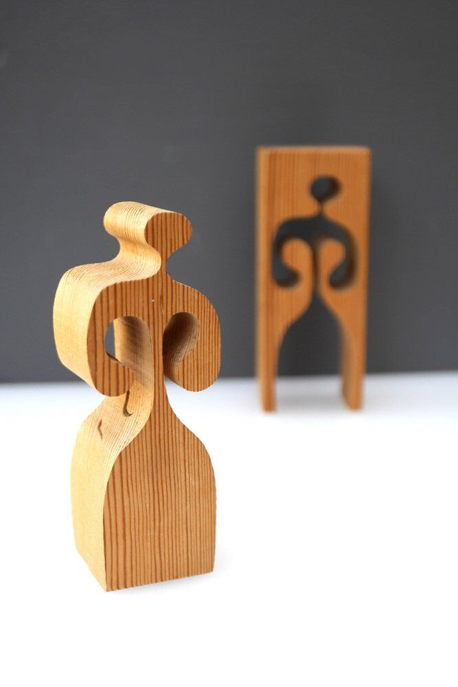Puzzle in wood sculpture by Gunnar Kanevad for Gamla Linköping, Sweden, 1962.