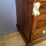 Consulate period chest of drawers in mahogany and mahogany veneer