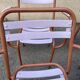 4 Chaises style tolix vintage -en métal et bois. 1950s. Vintage français. - jolie patine - intérieur ou extérieur couvert - peinture