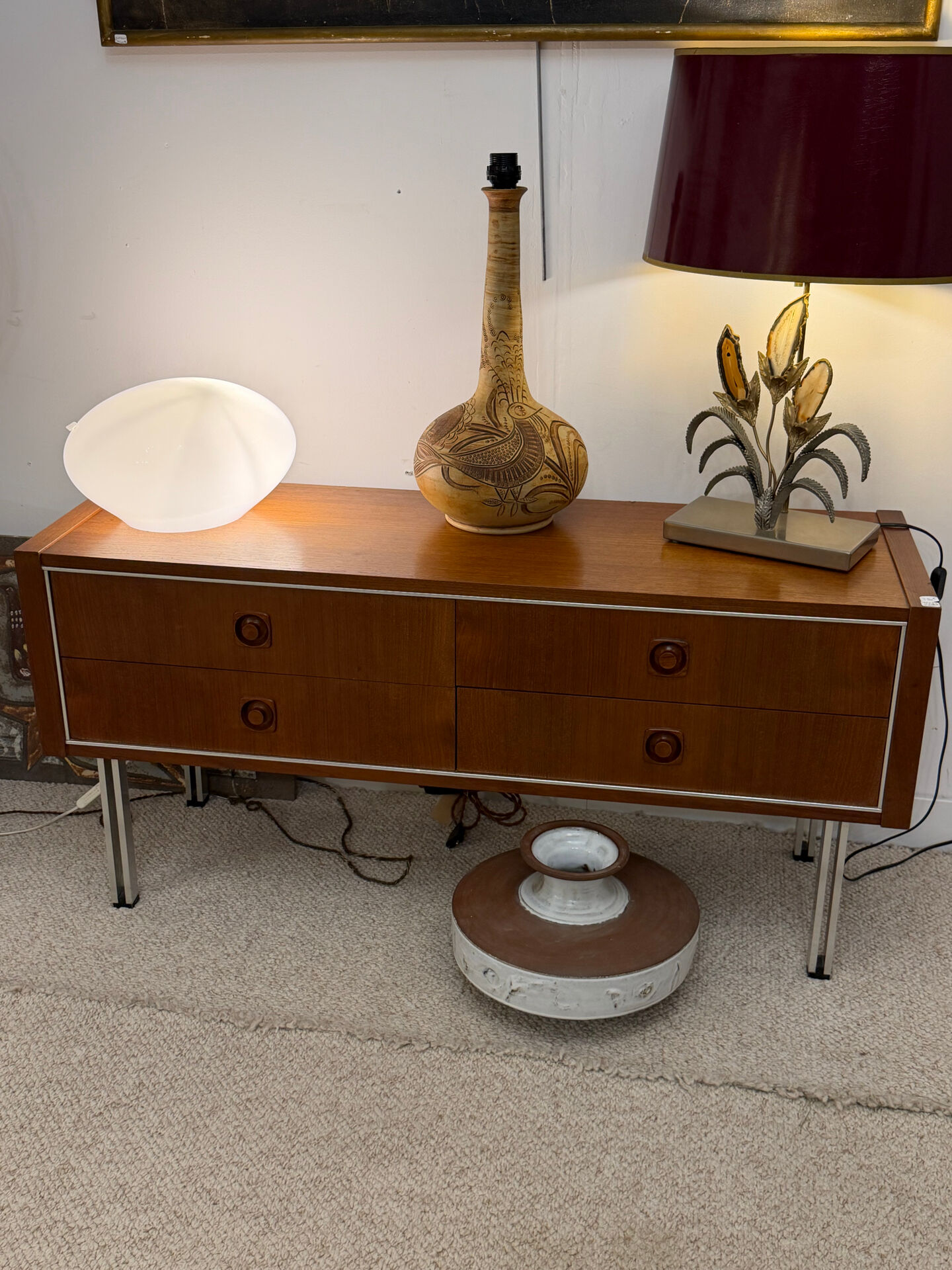 Enfilade basse vintage 4 tiroirs – années 70