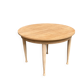 Renovated round extendable Scandinavian dining table in teak, 110cm.