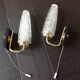 Pair of brass sconces and tulip glass 60