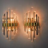 Pair of Venini Murano glass wall lights Italy 1970