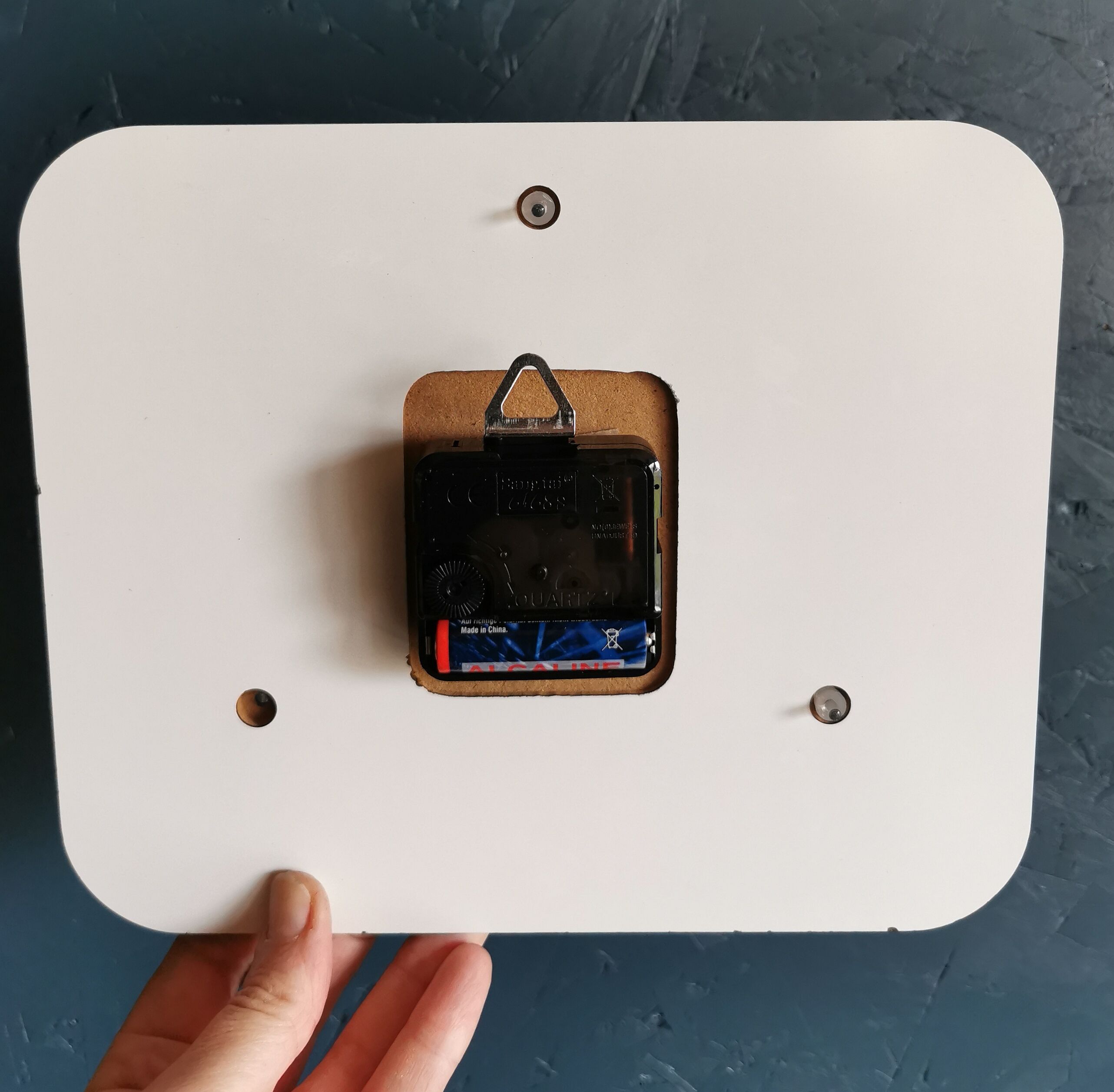 Silent rectangular vintage wall pendulum clock "Jaz ochre gray"